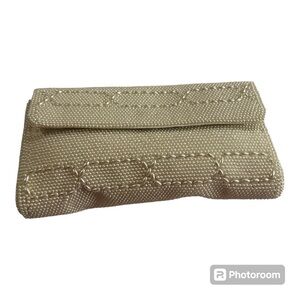 Beaded handbag white